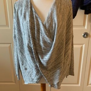 Twist front dolman sweater